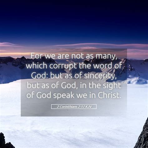 2 Corinthians 217 Kjv For We Are Not As Many Which Corrupt The Word Of