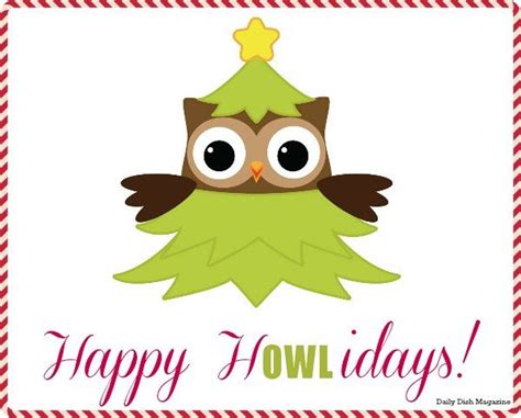 Happy Holidays Owl Printable Daily Dish Magazine Holiday Owl