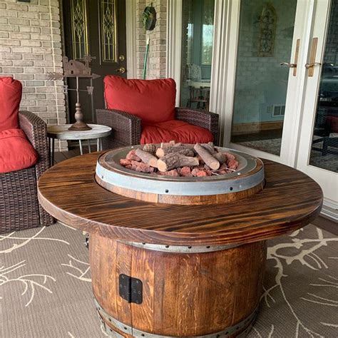 Maybe you would like to learn more about one of these? Wine Barrel Gas Fire Pit and Patio Table | Etsy | Wine ...