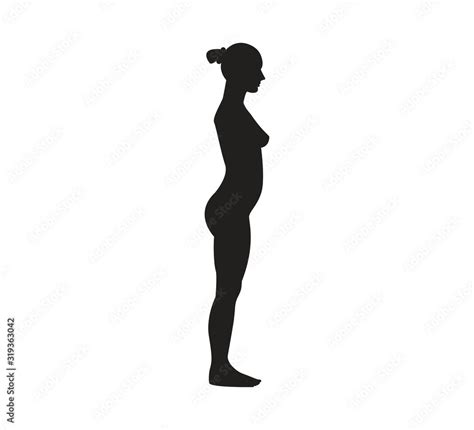 Woman Silhouette Side View Vector Illustration Flat Stock Vector