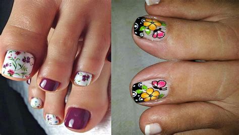 imagenes de unas para pies con flores y mariposas decoracion de unas pies flor y mariposa