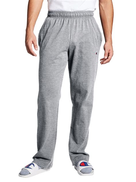 Champion Mens Open Bottom Jersey Sweatpants Size L Oxford Gray A11