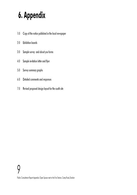 Image of something do for example, in one of my assignments i had to put a questionnaire i did not design in the appendix. Fire Station South Site Consultation Appendix by East Hampshire District Council - Issuu