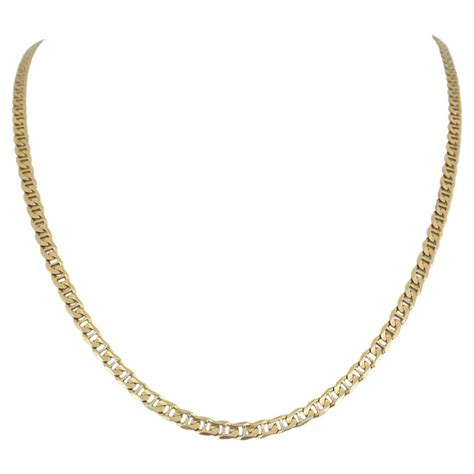 14 Karat Yellow Gold Mariner Chain Link Necklace For Sale At 1stdibs