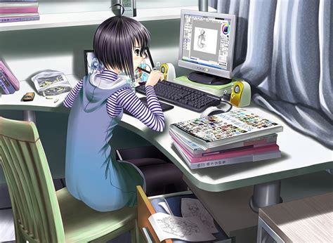 Anime Girl Sleeping On Desk