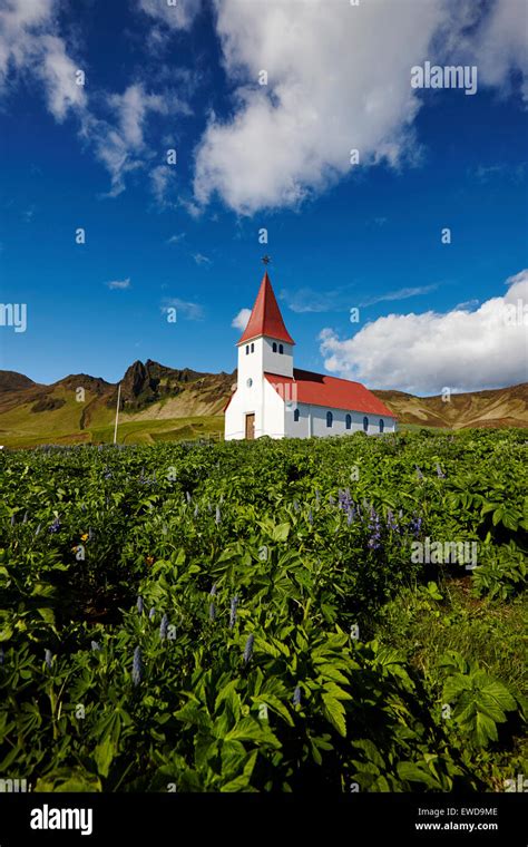 Vik Church Vik I Myrdal Iceland Stock Photo Alamy