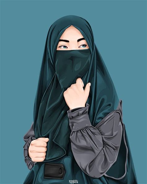 Hijab Niqab Vector Portrait In Vector Portrait Girls Cartoon Art Hijab Cartoon Cadar Hd
