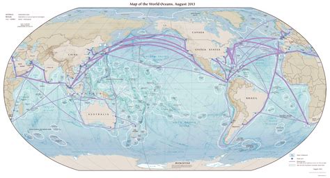 Gran Mapa Detallado De Los Océanos Del Mundo 2013 Otros Mapas Del