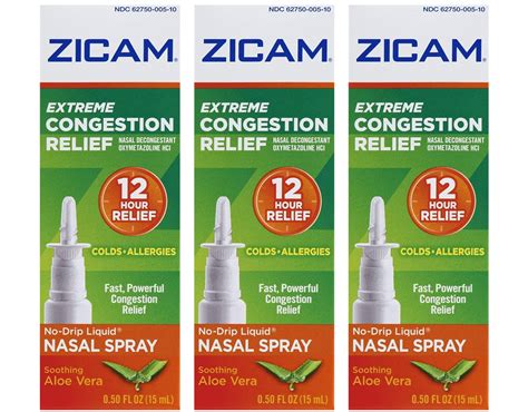 Zicam Extreme Congestion Relief Liquid Nasal Gel 05 Oz 3 Pack