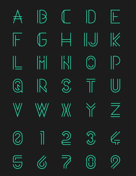 The Font And Numbers Are All In Green On A Black Background With White