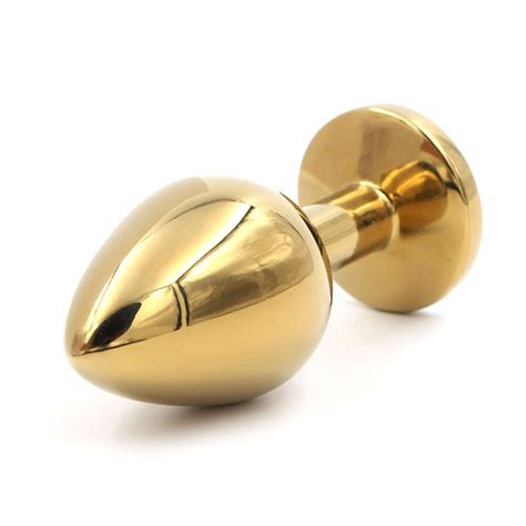Gold Metal Big Anal Plug Butt Plug Stainless Steelcrystal Jewelry Anal