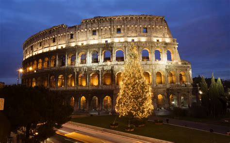 Papel De Parede Coliseu Roma árvore Itália Luz Hdr 1920x1200