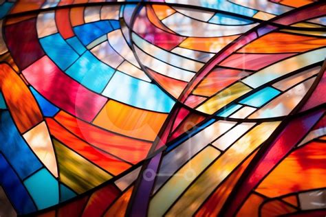 Vibrant And Dynamic Stained Glass Window Design Stock Photo Creative