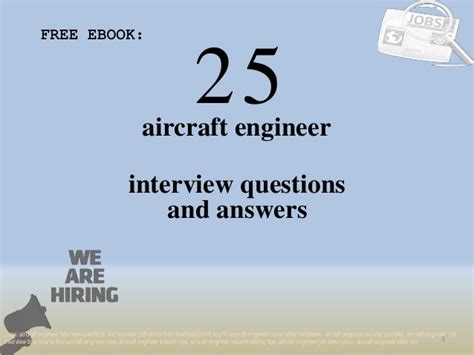 Top 25 Aircraft Engineer Interview Questions And Answers Pdf Ebook Fr