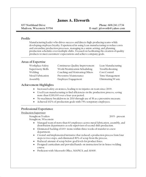 11 Supervisor Resume Templates In Ms Word Pages Photoshop Publisher