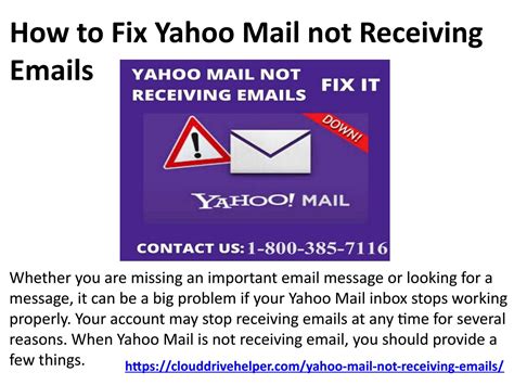 How To Fix Yahoo Mail Not Receiving Emails By Clouddrivehelper01 Issuu