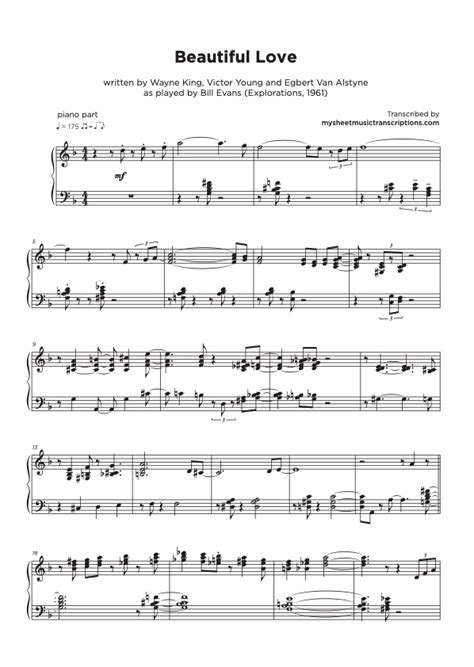 Bill Evans Jazz Piano Sheet Music • My Sheet Music Transcriptions