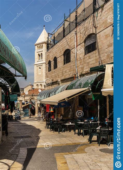 Jerusalem Israel April 2 2018 East Market In Old Jerusalem With