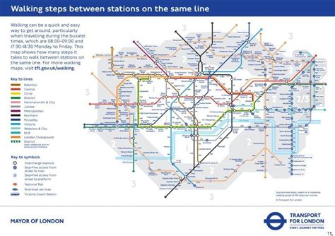 Tube Map Reveals Walking Distances Between Different London Underground