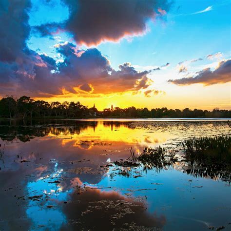 Tonights Sunset At The Tiny Red Bug Lake Park Florida