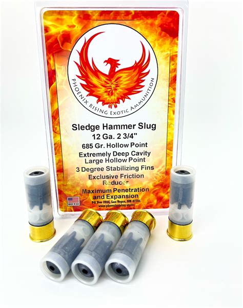 Phoenix Rising Sledge Hammer Hollow Point Slug 12 Gauge 2 34