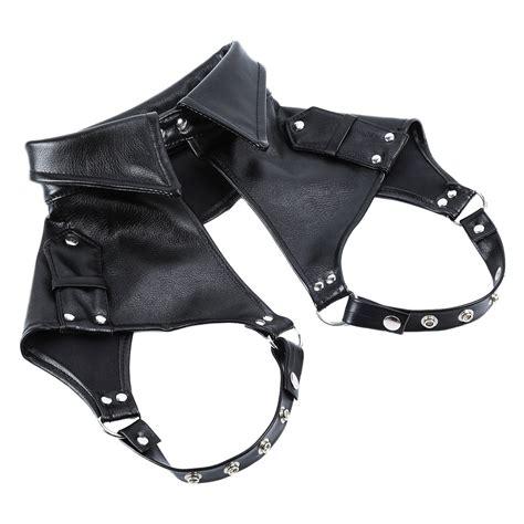 Pu Leather Body Harness Panty Bdsm Head Bondage Hood Mask With Braid Tail Skirt Ebay