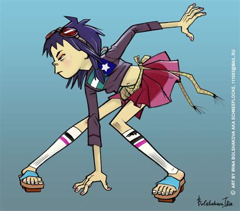 Noodle In Action By Iricolor On Deviantart Gorillaz Gorillaz Noodle