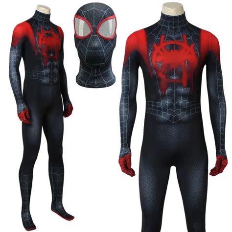 Spider Man Into The Spider Verse Miles Morales Jumpsuit Adult Cosplay Bodysuit 115 89 Picclick