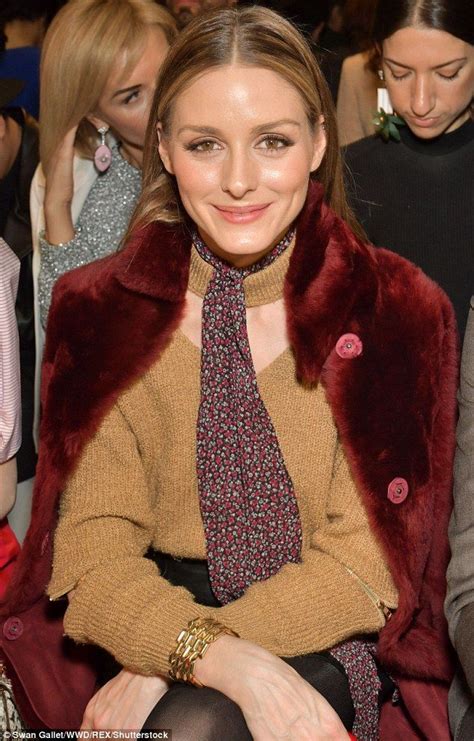 Olivia Palermo Shows Off Beautiful Burgundy Fur Jacket At Mfw Olivia