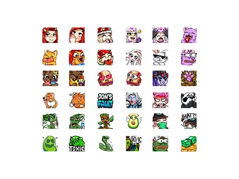 The following emote expressions should be standard in any streamer's setup and how they are typically portrayed in twitch emotes: Twitch Emotes on Behance