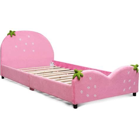Costzon Kids Bed Twin Size Upholstered Children Bed Frames