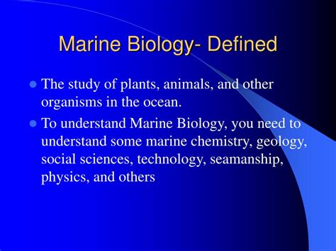 Ppt The Science Of Marine Biology Powerpoint Presentation Free