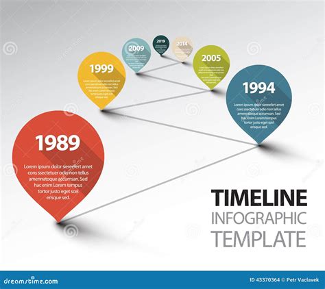 Infographic Timeline Template With Pointers On A Line Vector