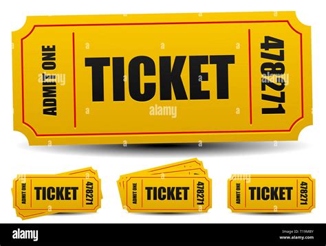 Admit One Tickets 4 Compositions Editable Vector Stock Photo Alamy