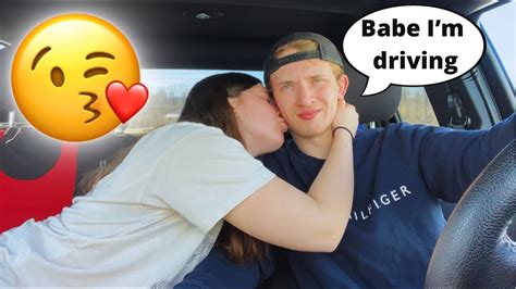 CAN T STOP KISSING AND HUGGING MY BabeFRIEND WHILE HE S DRIVING PRANK YouTube