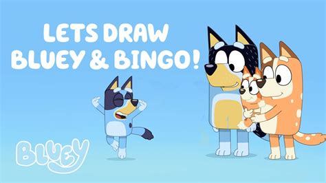 How To Draw Bluey And Bingo Bluey Youtube