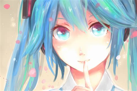 Illustration Anime Anime Girls Blue Hair Blue Eyes Artwork Blue Black Hair Vocaloid