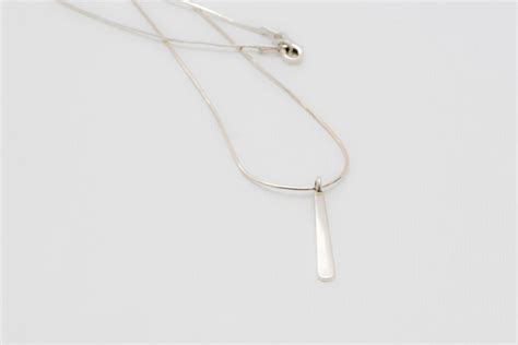 Minimalist Sterling Silver Paddle Necklace Etsy
