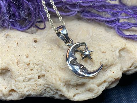 Moon And Star Necklace Moon Necklace Crescent Moon Etsy