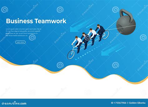 Isometric Goals Setting For Business Team Creative Idea Teamwork