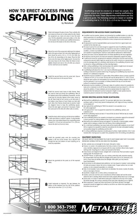 Pdf How To Erect Access Frame Scaffolding Equipment · How To Erect