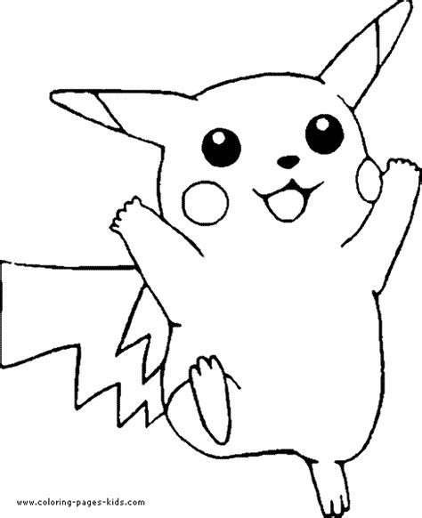 Pikachu Color Page Pokemon Coloring Pages