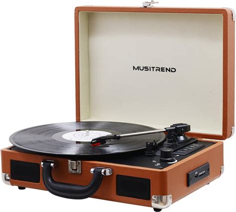 Musitrend Record Player Portable Suitcase Turntable With
