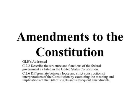 Amendments To The Constitution