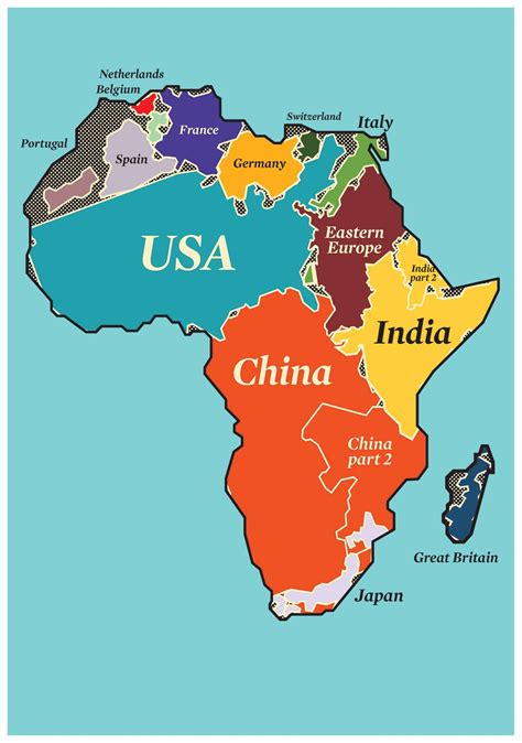 Real Size Of Africa Compared To Other Countries World Geography