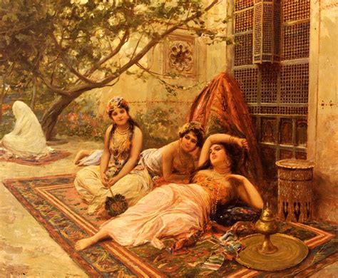 Orientalism Girls Of The Harem Painting Italian Artist Oil Painting