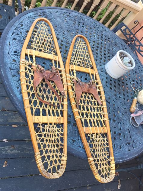 Large Antique Kabir Kouba Wooden Snowshoes Great Shape Etsy
