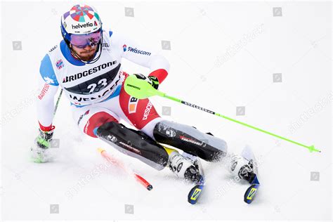Luca Aerni Switzerland Action During Slalom Editorial Stock Photo