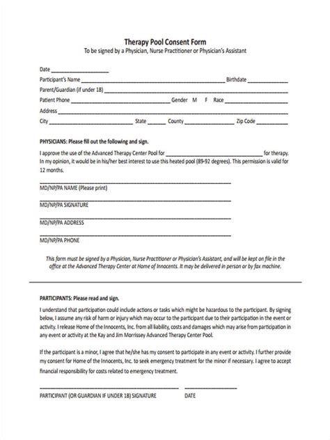 therapy consent form template