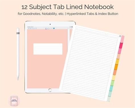 Staples 8 tab template download! Digital 12 Subject Tab Lined Student Notebook Template ...